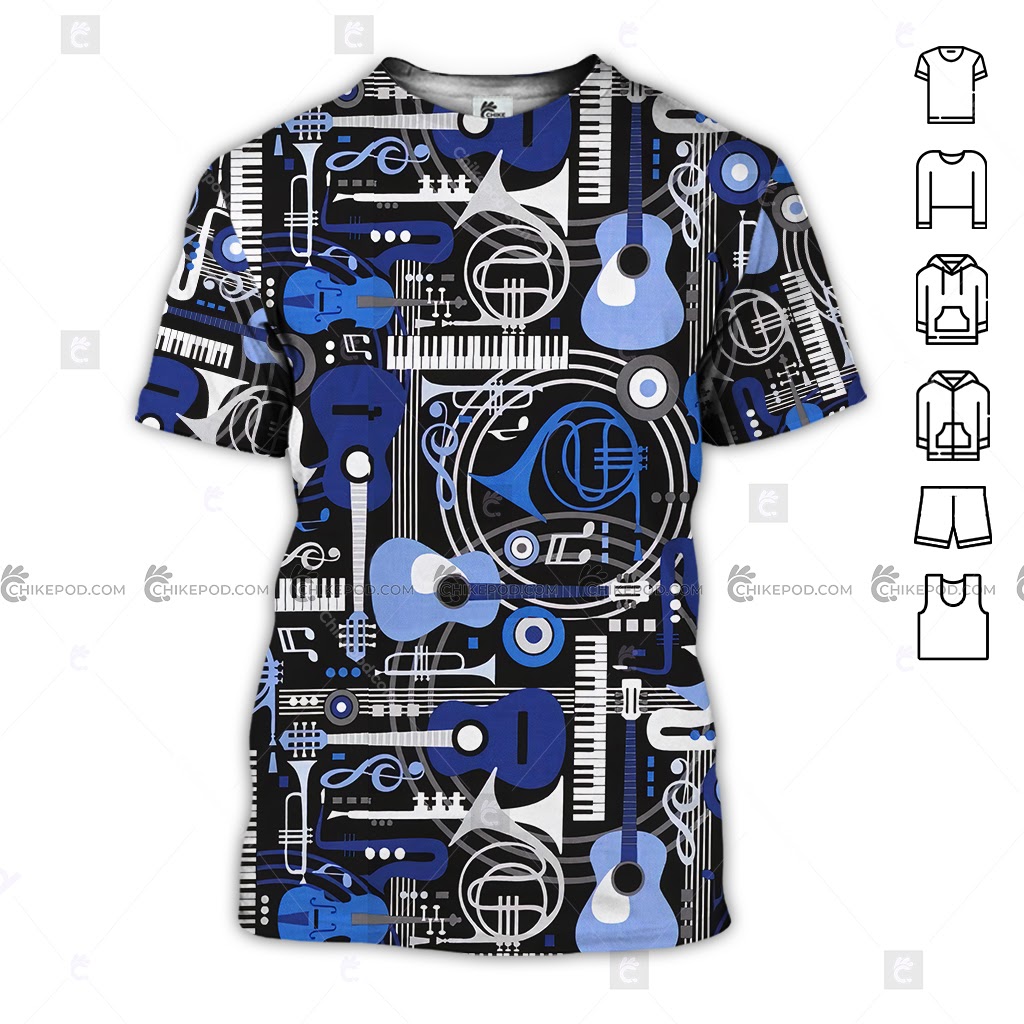 Electric Guitar Pattern Print Dress